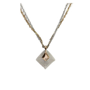 Vintage White Geometric Pendant Necklace